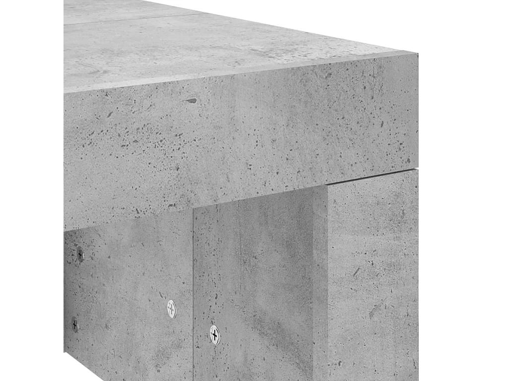 Table basse gris béton 102x50x36 bois d'ingénierie