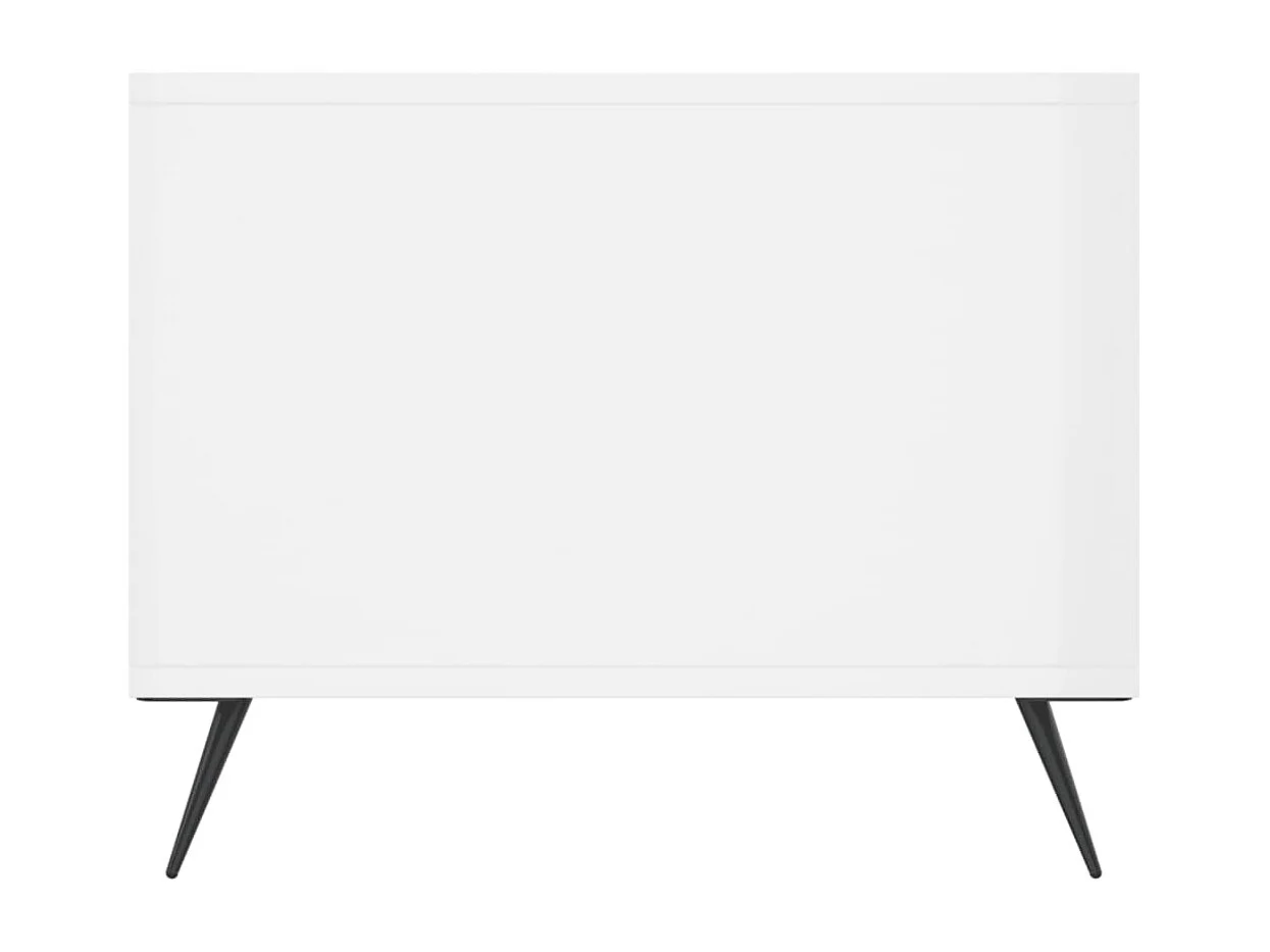 vidaXL Mesa de centro madera contrachapada blanco brillo 90x50x40 cm