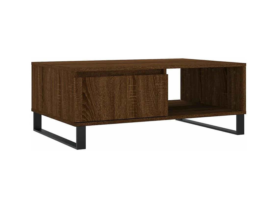 Table basse chêne marron 90x60x35 bois d'ingénierie