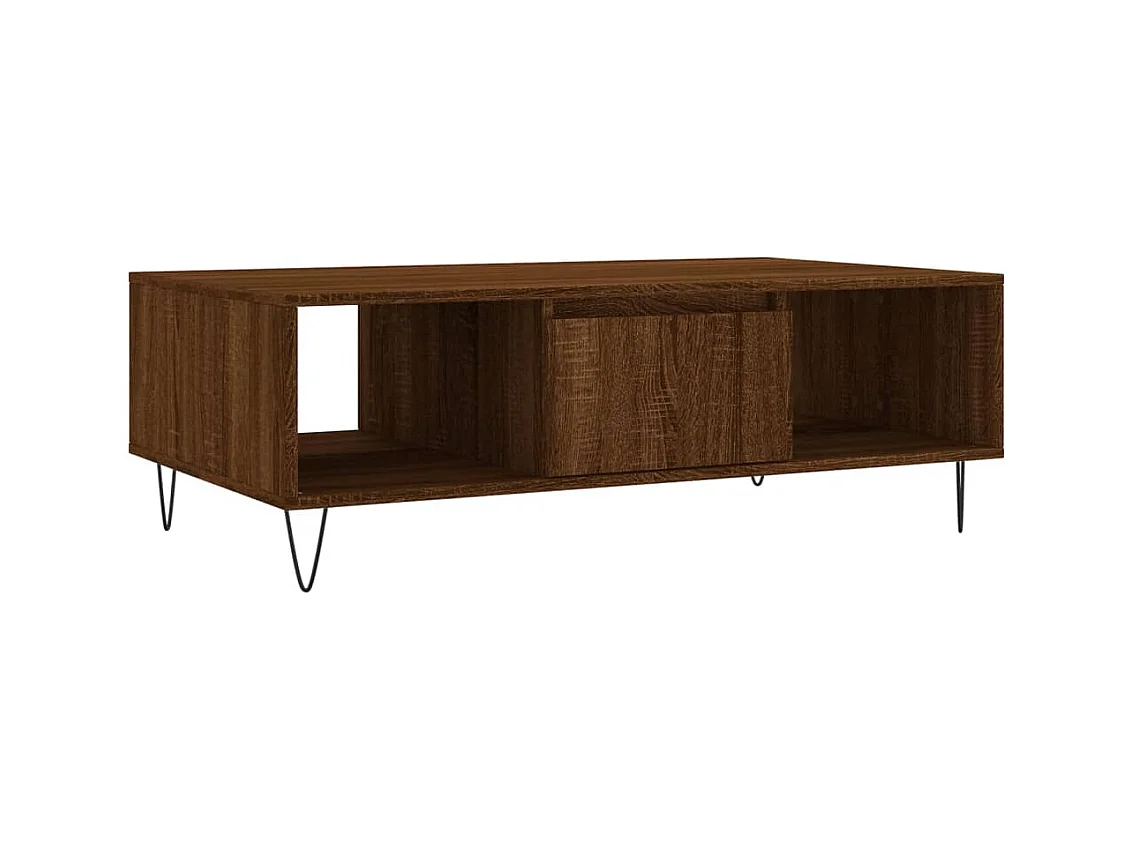 Table basse chêne marron 104x60x35 bois d'ingénierie