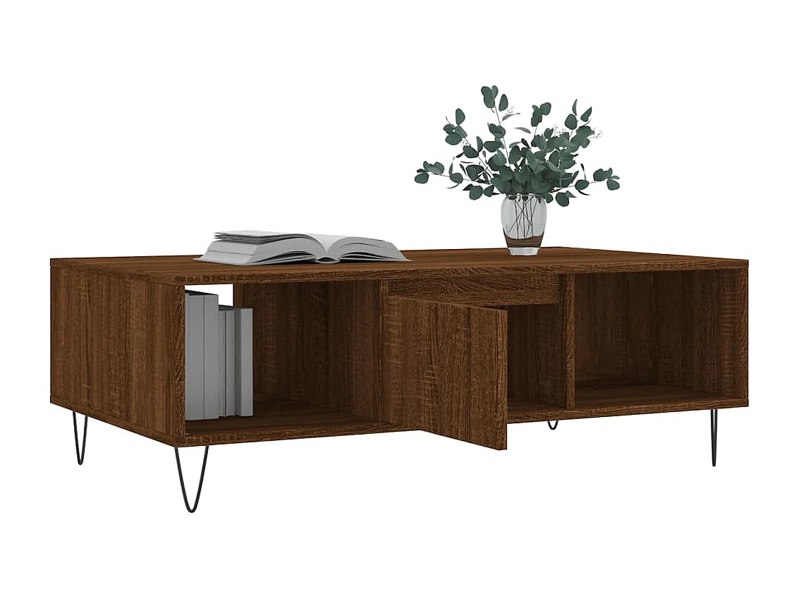 Table basse chêne marron 104x60x35 bois d'ingénierie