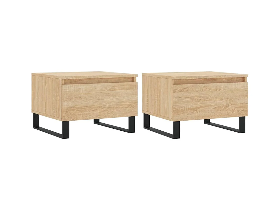 Tables basses 2 pcs chêne sonoma 50x46x35 bois d'ingénierie