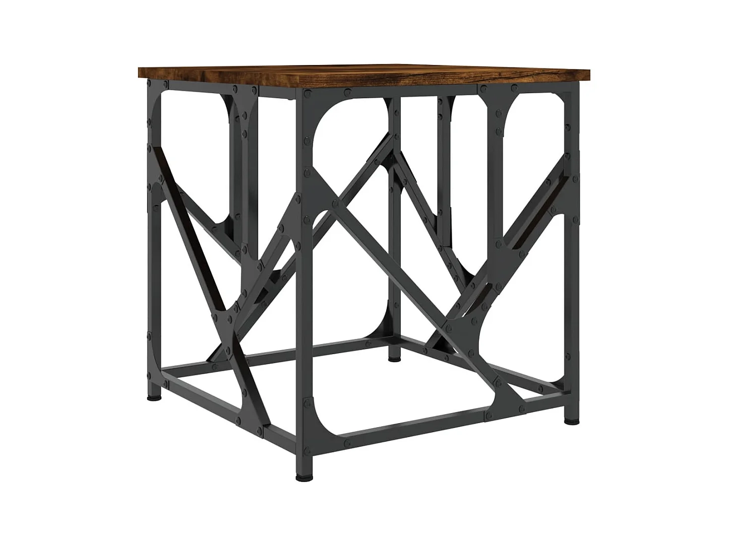 Table basse chêne fumé 45x45x47,5 bois d'ingénierie