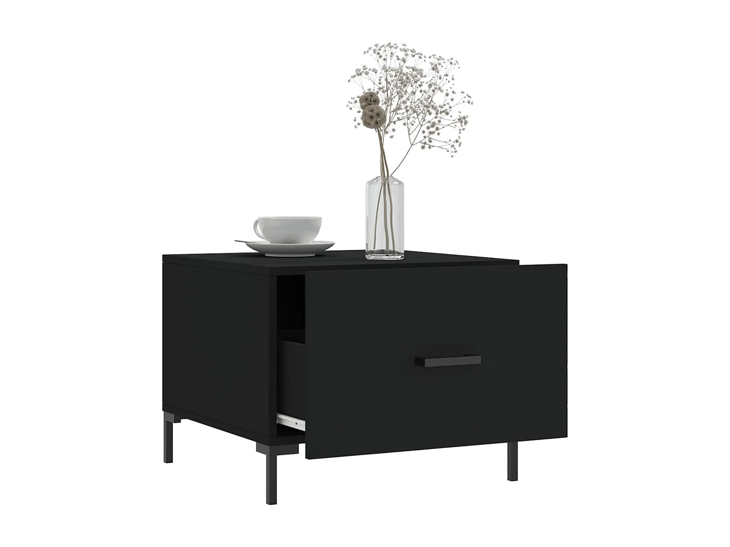 Tables basses 2 pcs noir 50x50x40 bois d'ingénierie