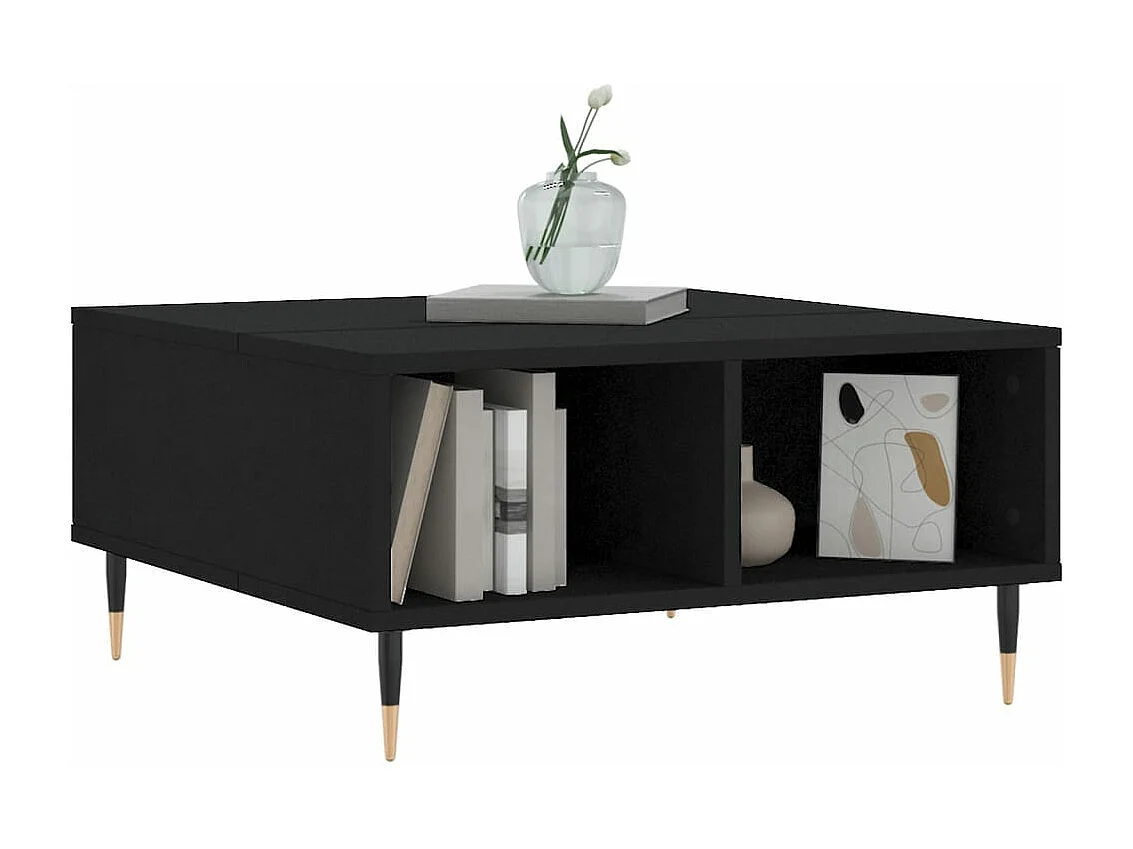 Table basse noir 60x60x30 bois d'ingénierie