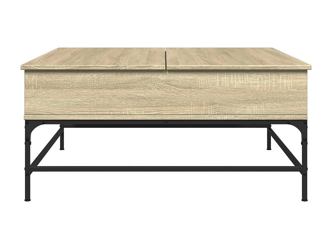 Table basse chêne sonoma 95x95x45 bois d'ingénierie et métal