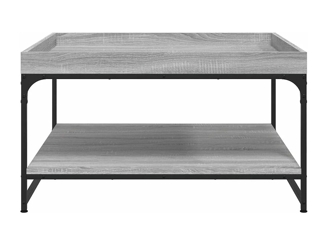 Table basse sonoma gris 80x80x45 bois d'ingénierie et fer
