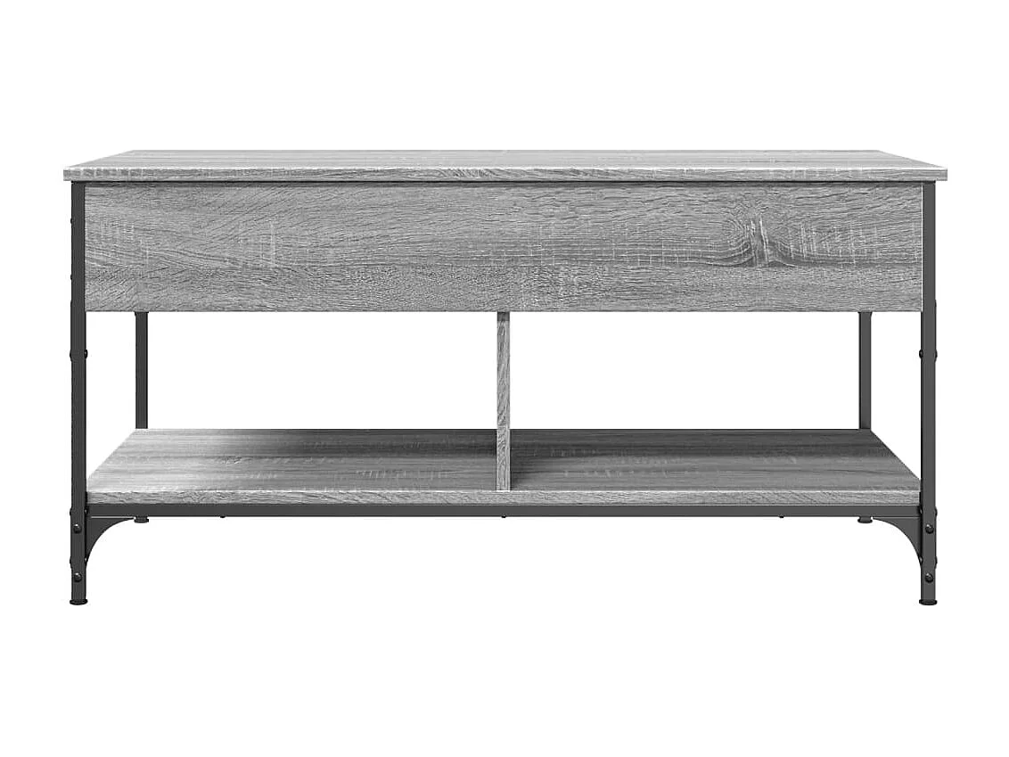 Table basse sonoma gris 100x50x50 bois d'ingénierie et métal