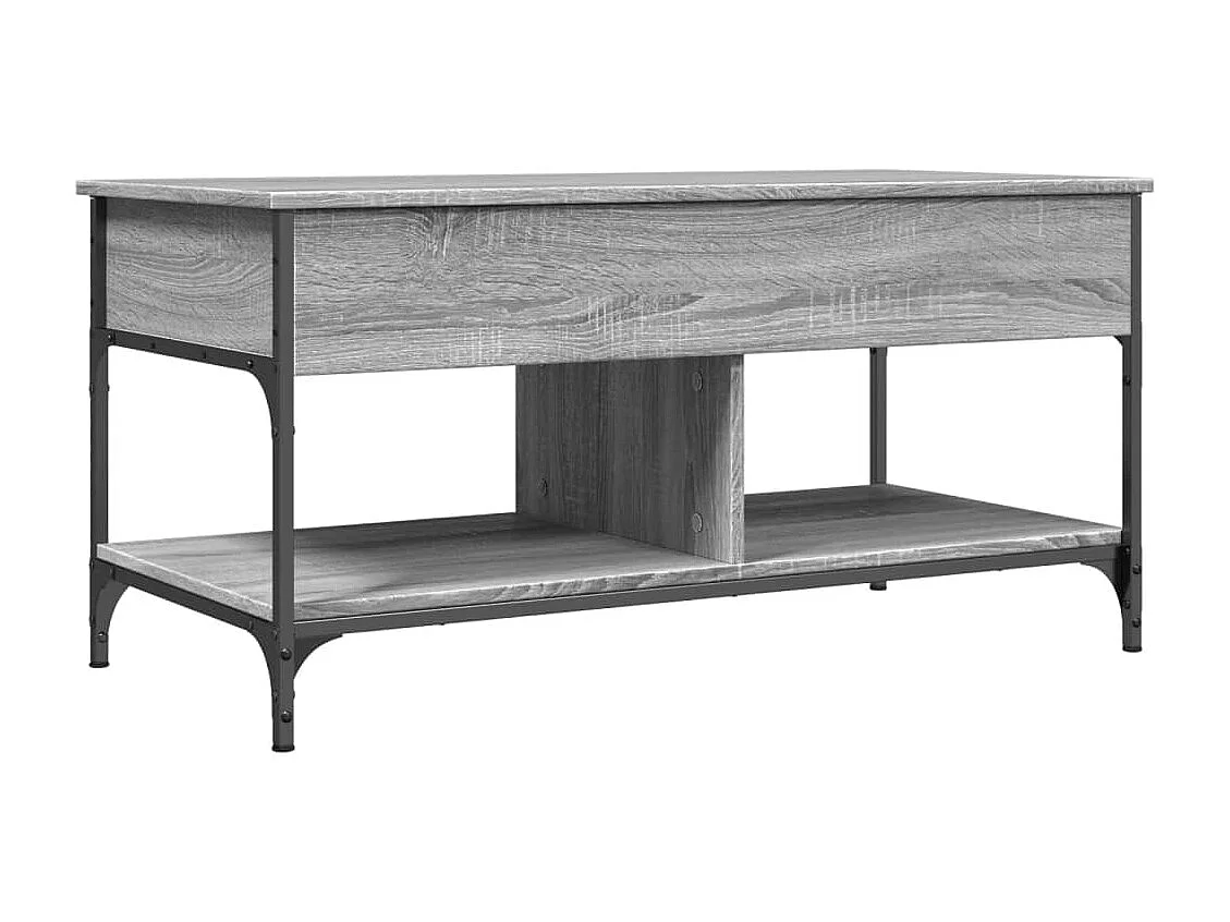 Table basse sonoma gris 100x50x50 bois d'ingénierie et métal