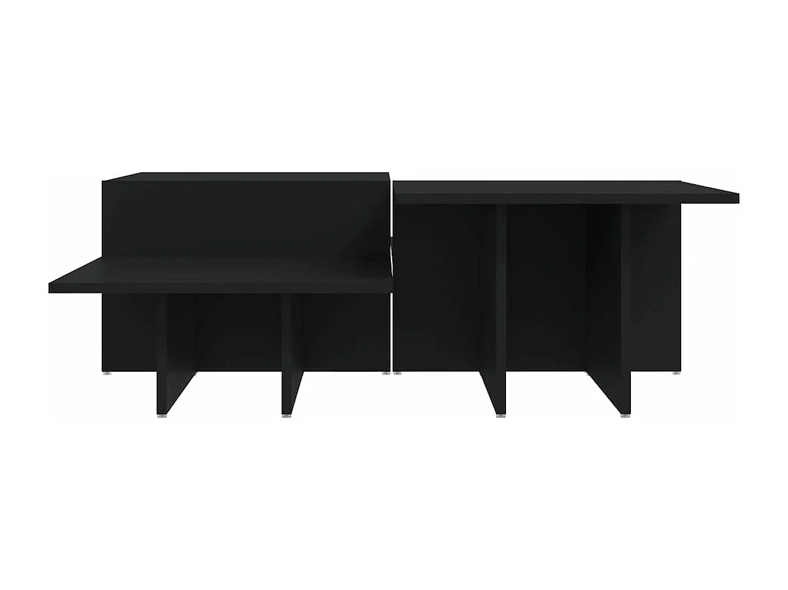 Tables basses 2 pcs Noir Bois d'ingénierie