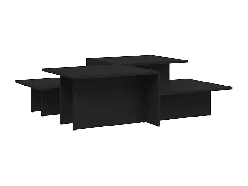 Tables basses 2 pcs Noir Bois d'ingénierie