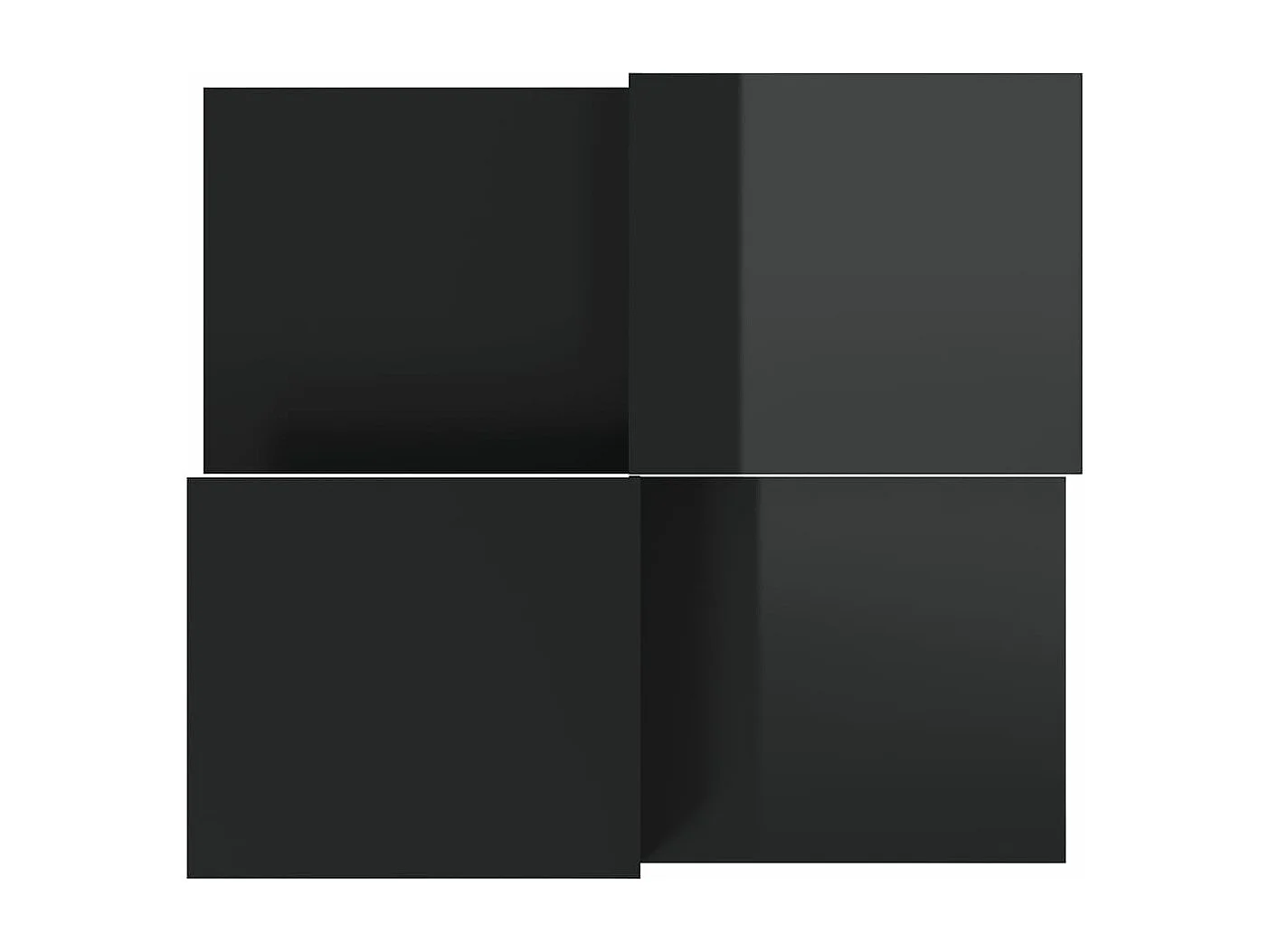 Tables basses 2 pcs noir brillant bois d'ingénierie