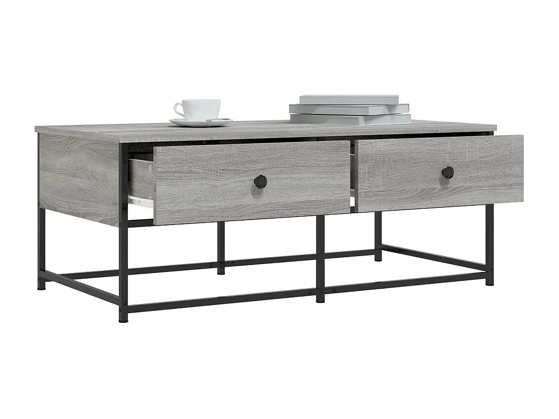 Table basse sonoma gris 100x51x40 bois d'ingénierie