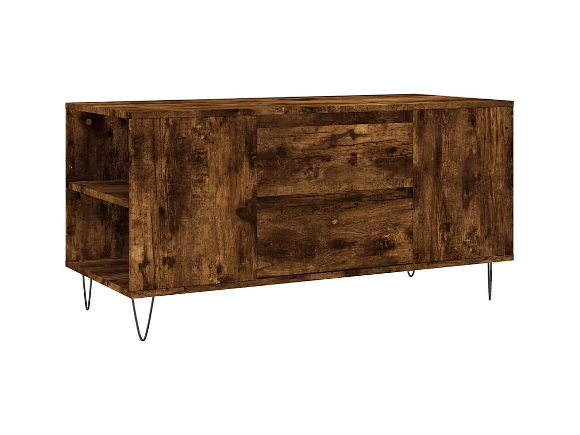 Table basse chêne fumé 102x44,5x50 bois d'ingénierie