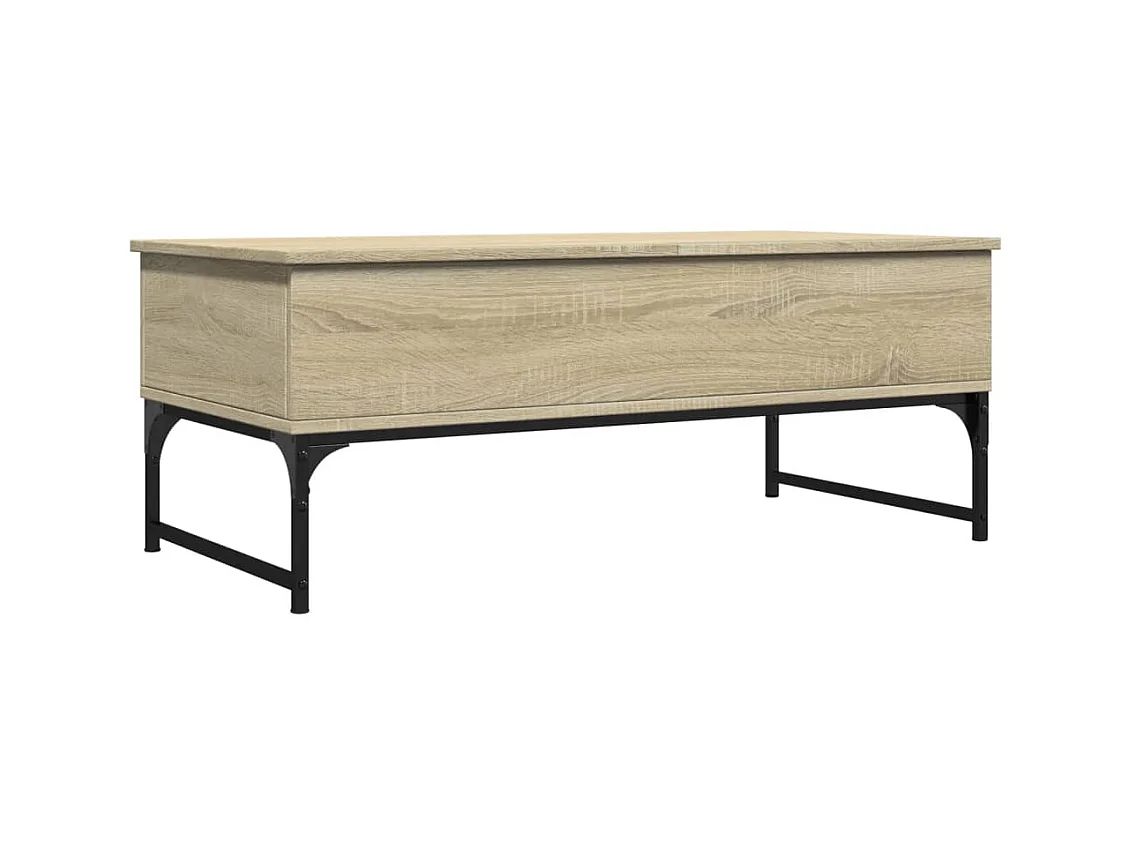 Table basse chêne sonoma 100x50x40 bois d'ingénierie et métal
