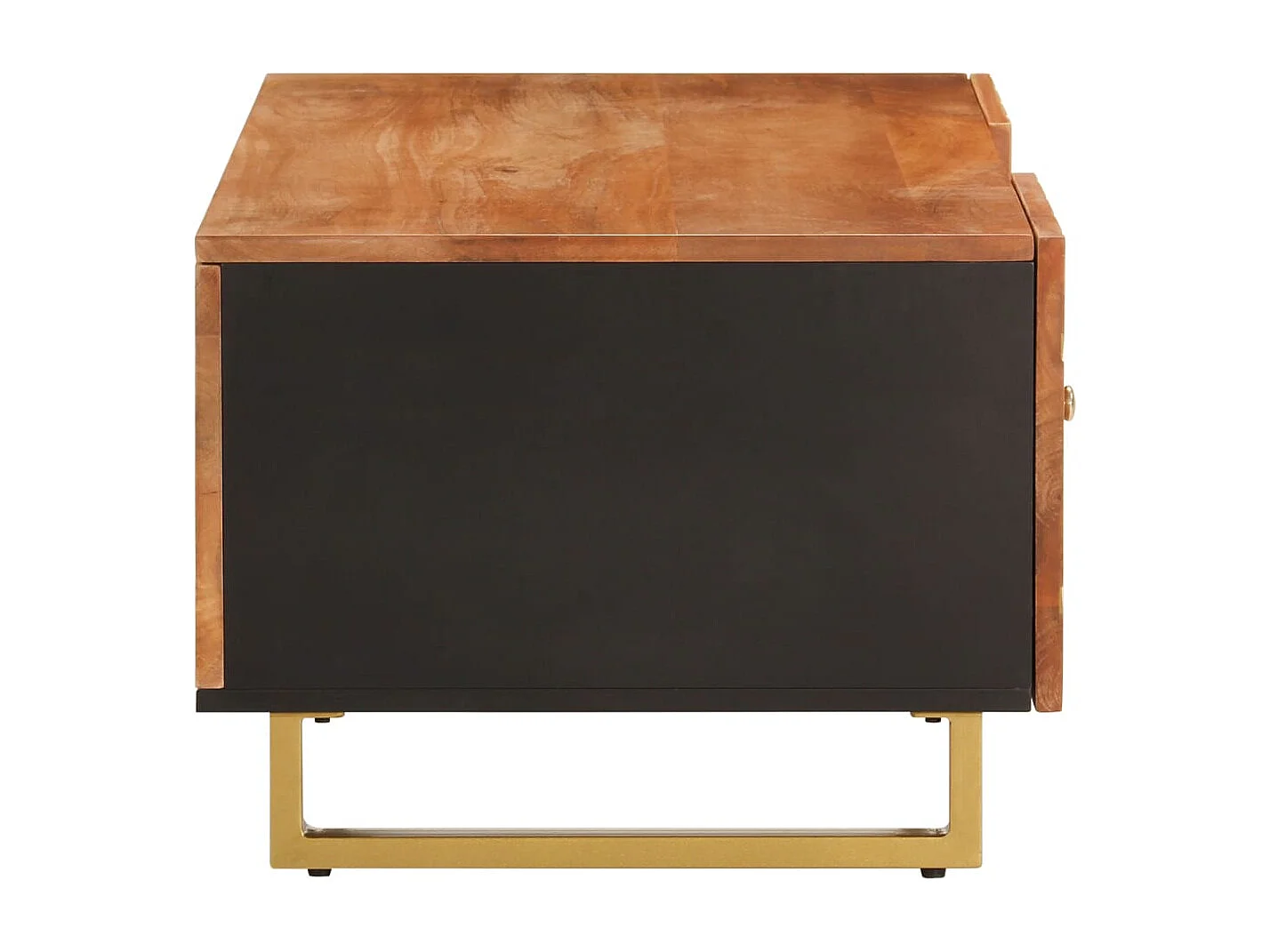 Table basse marron et noir 100x54x40 bois massif de manguier