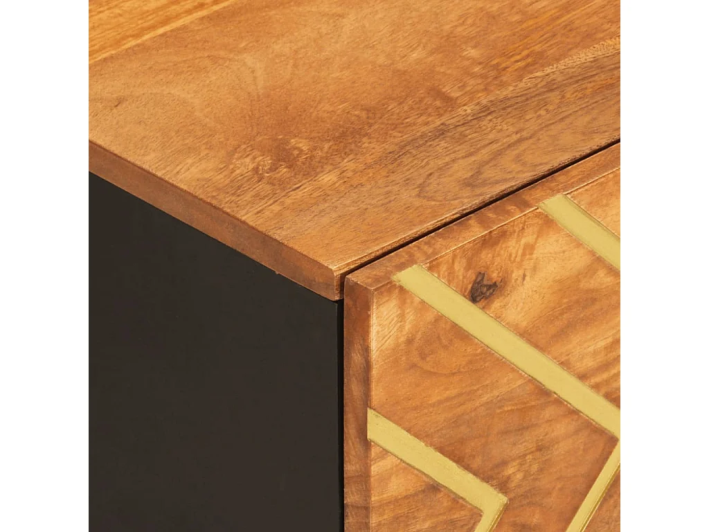 Table basse marron et noir 100x54x40 bois massif de manguier