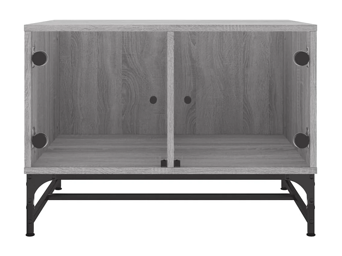 Table basse avec portes en verre sonoma gris 68,5x50x50