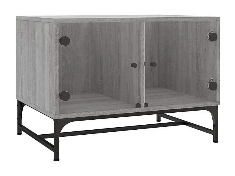 Table basse avec portes en verre sonoma gris 68,5x50x50