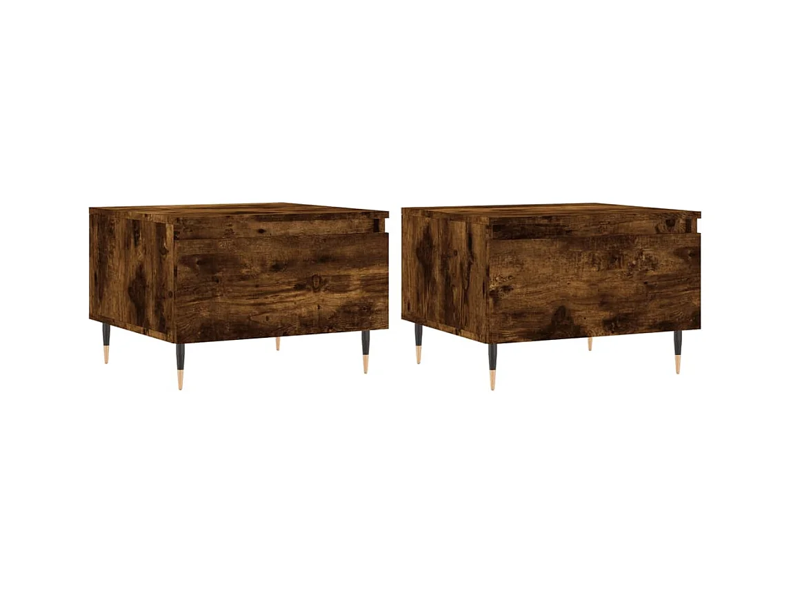 Tables basses 2 pcs chêne fumé 50x46x35 bois d'ingénierie