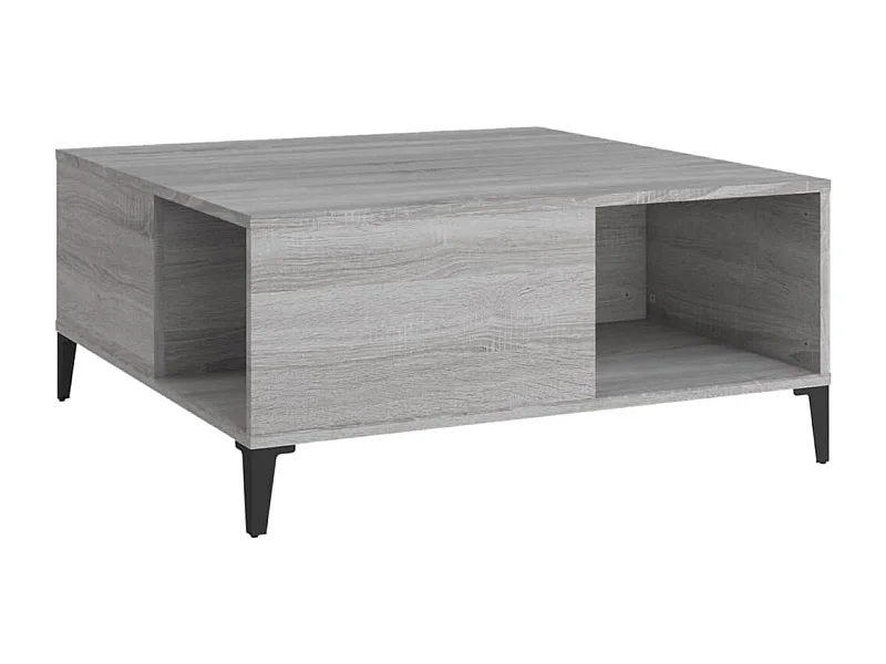 Table basse sonoma gris 80x80x36,5 bois d'ingénierie
