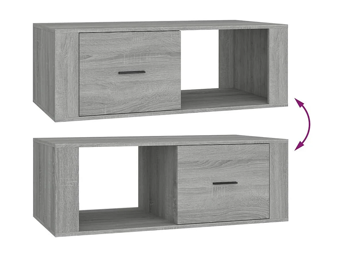 Table basse Sonoma gris 100x50,5x35 Bois d'ingénierie