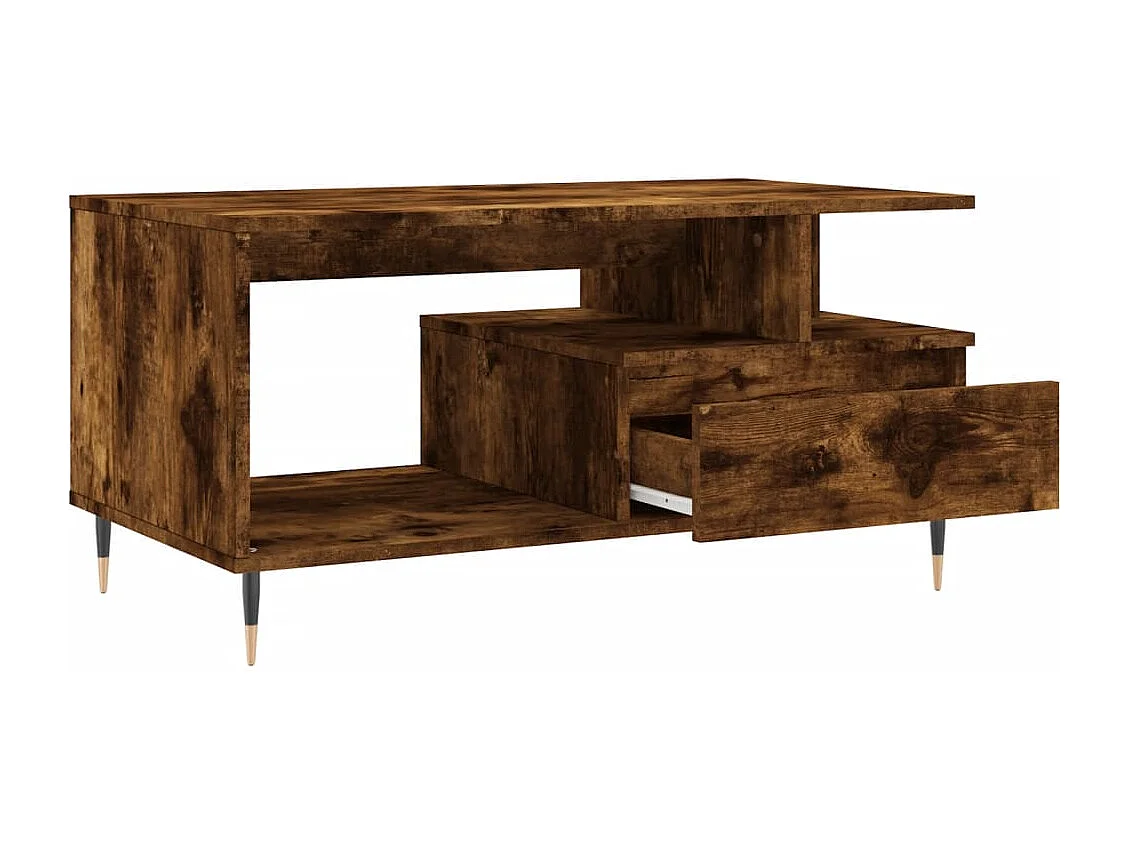 Table basse Chêne fumé 90x49x45 Bois d'ingénierie