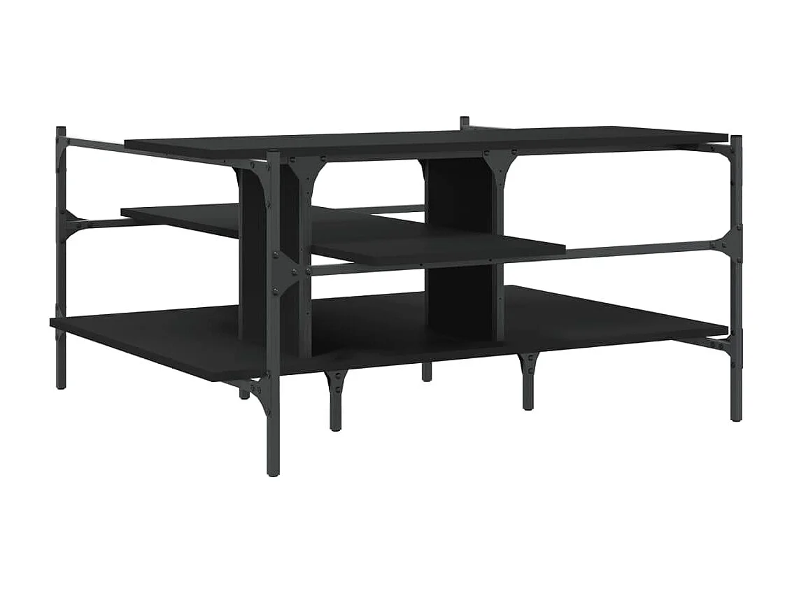 Table basse noir 100x100x48,5 bois d'ingénierie