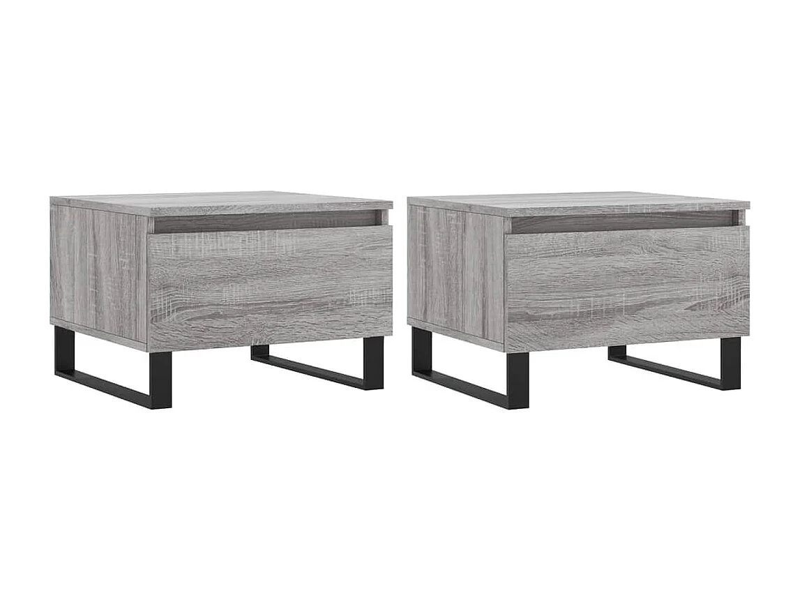 Tables basses 2 pcs sonoma gris 50x46x35 bois d'ingénierie