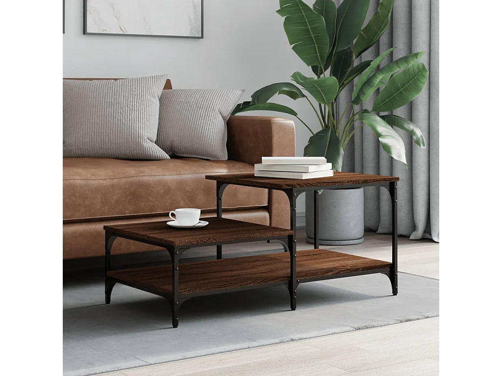 Table basse chêne marron 100x50,5x45 bois d'ingénierie