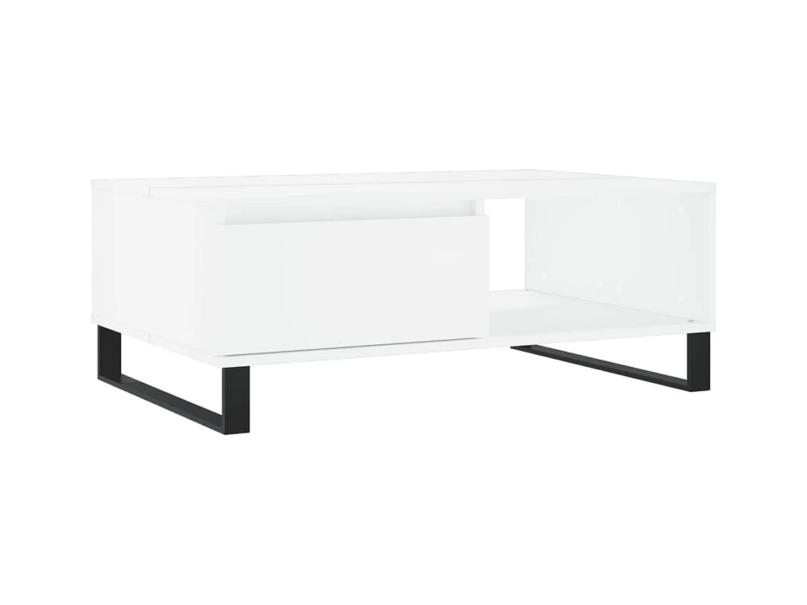 Table basse blanc 90x60x35 bois d'ingénierie
