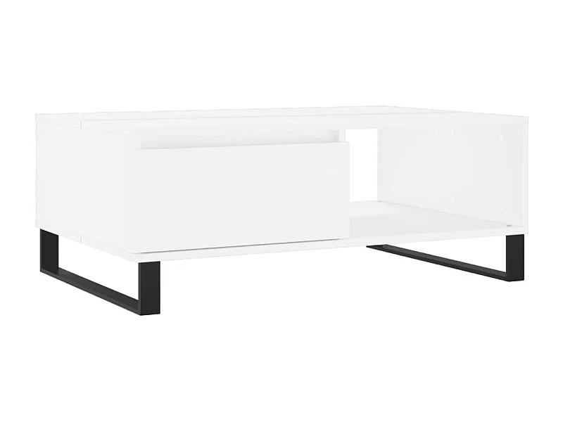 Table basse blanc 90x60x35 bois d'ingénierie