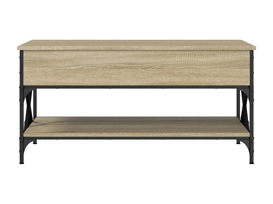Table basse chêne sonoma 100x50x50 bois d'ingénierie et métal