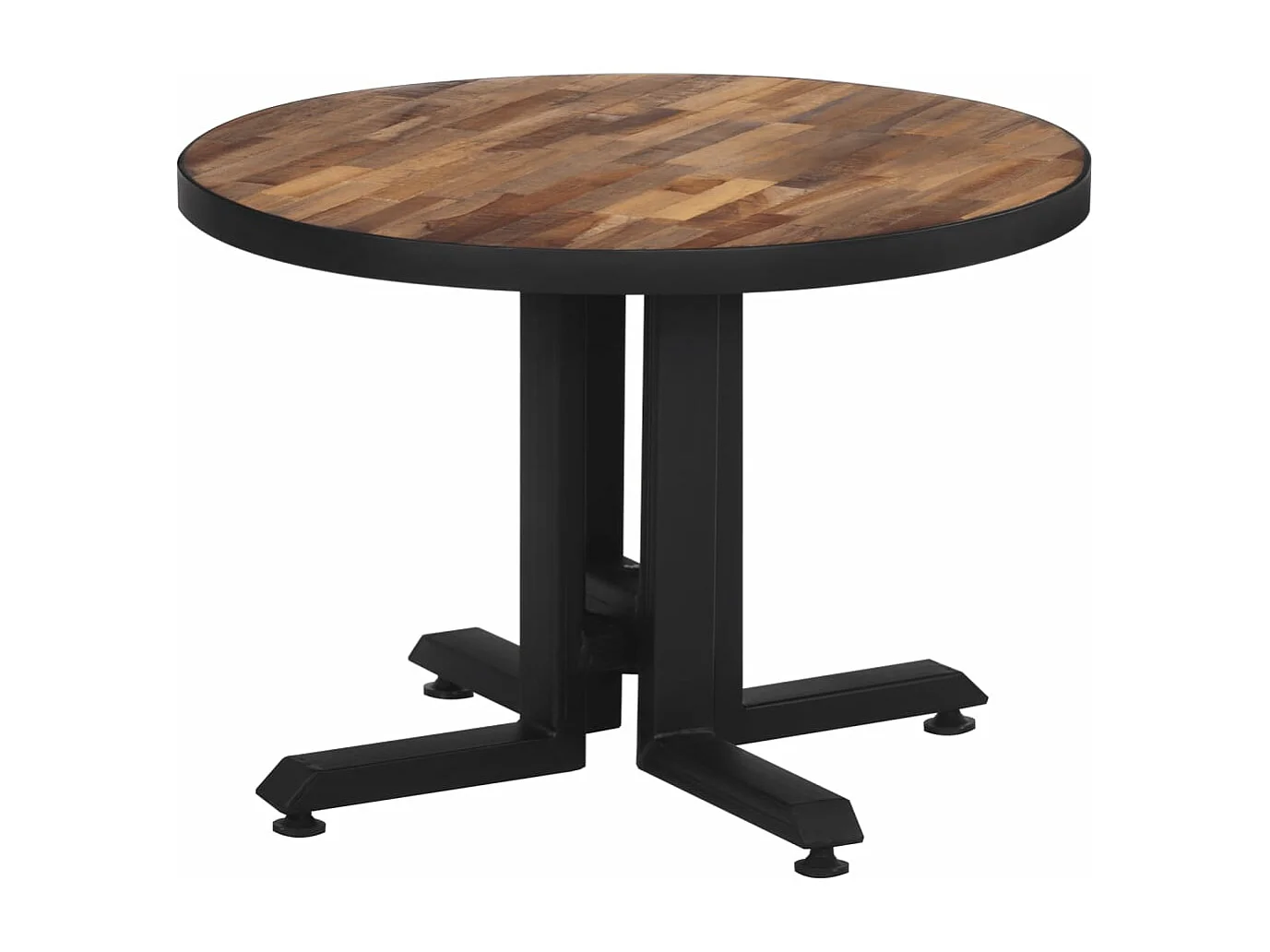 Table basse ronde Ø55x40 teck de récupération massif
