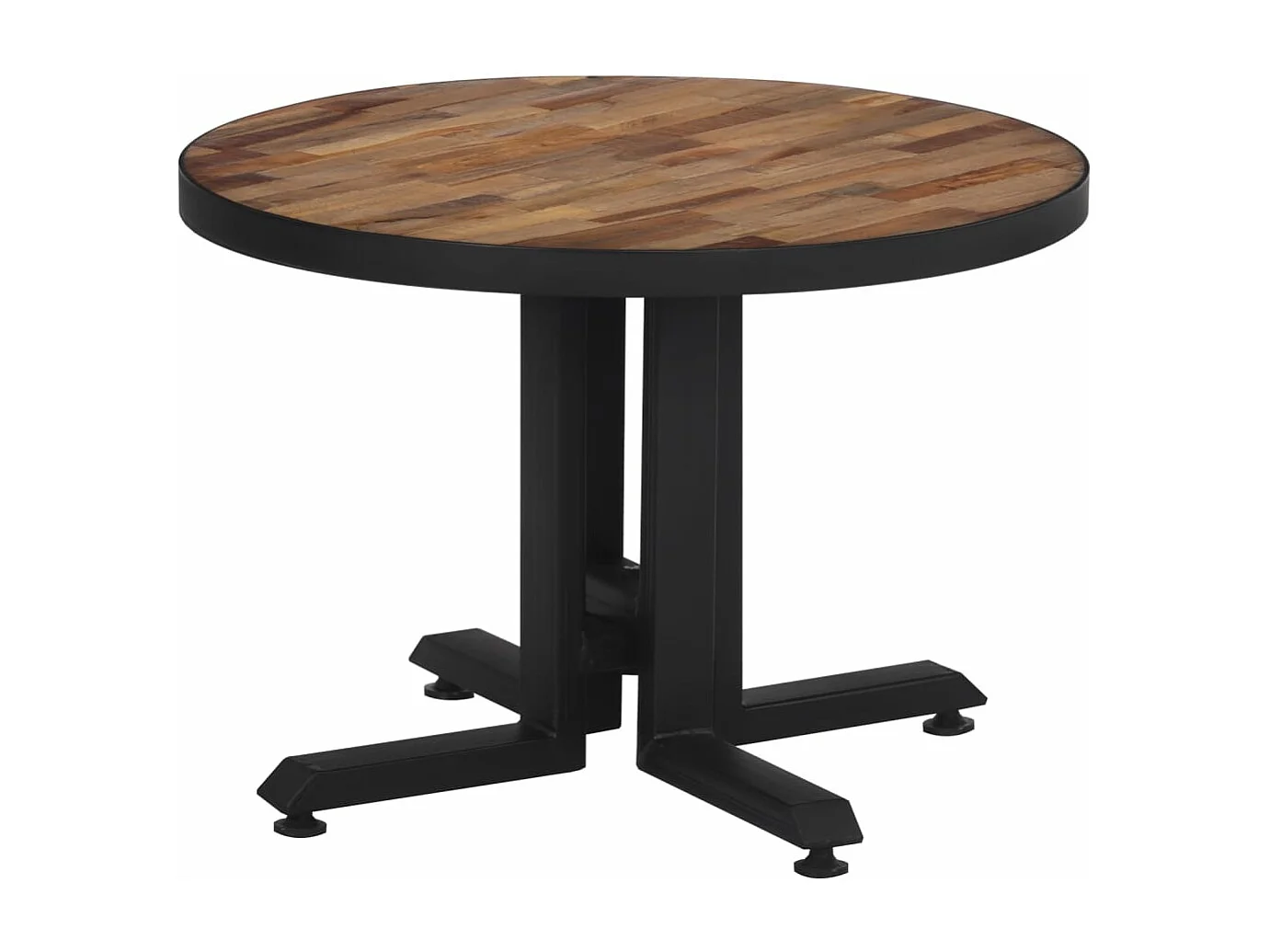 Table basse ronde Ø55x40 teck de récupération massif