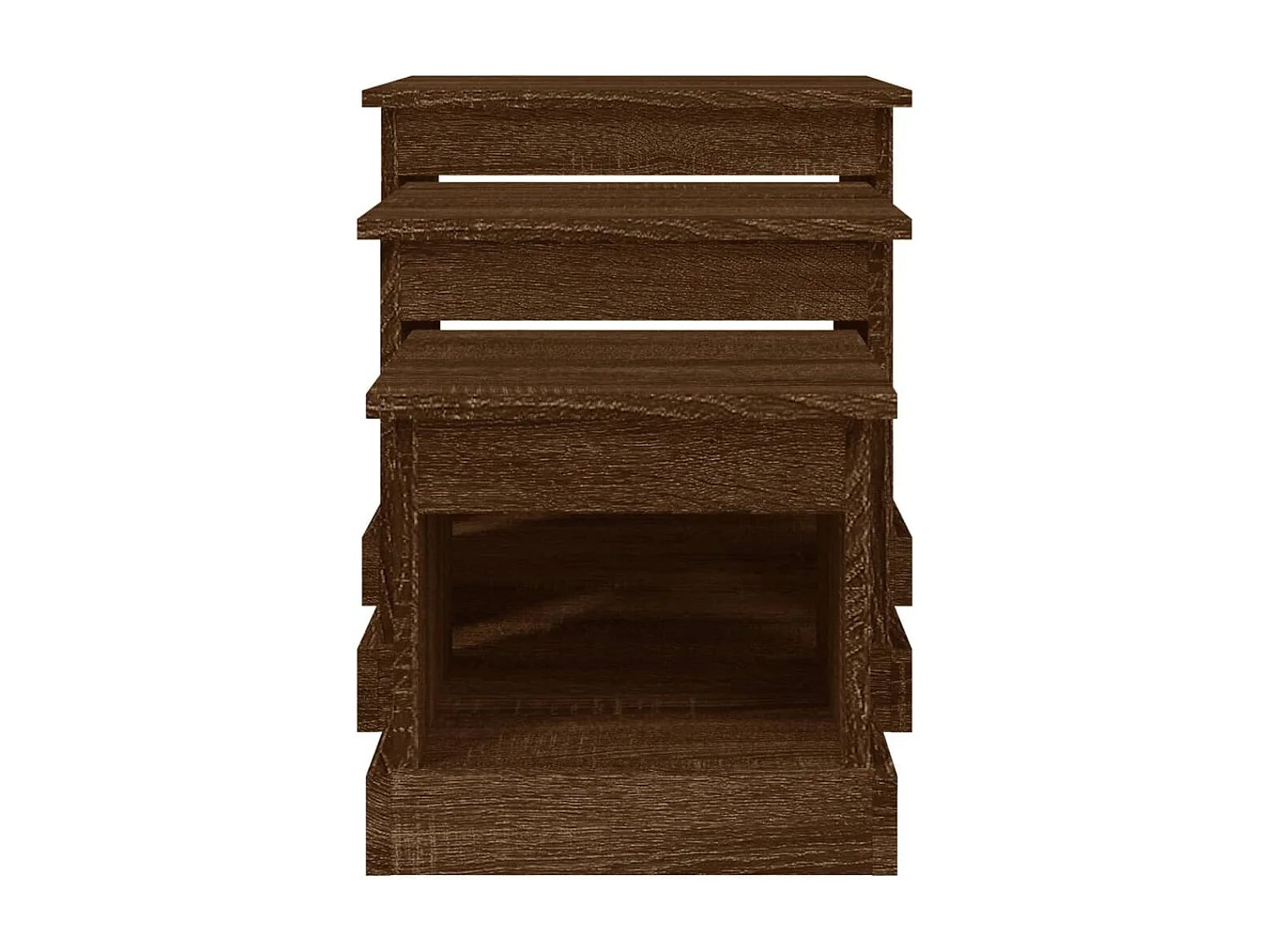 Tables basses 3 pcs chêne marron bois d'ingénierie