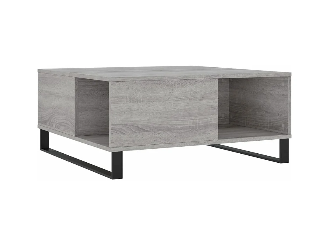 Table basse sonoma gris 80x80x36,5 bois d'ingénierie