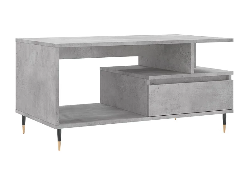Table basse Gris béton 90x49x45 Bois d'ingénierie