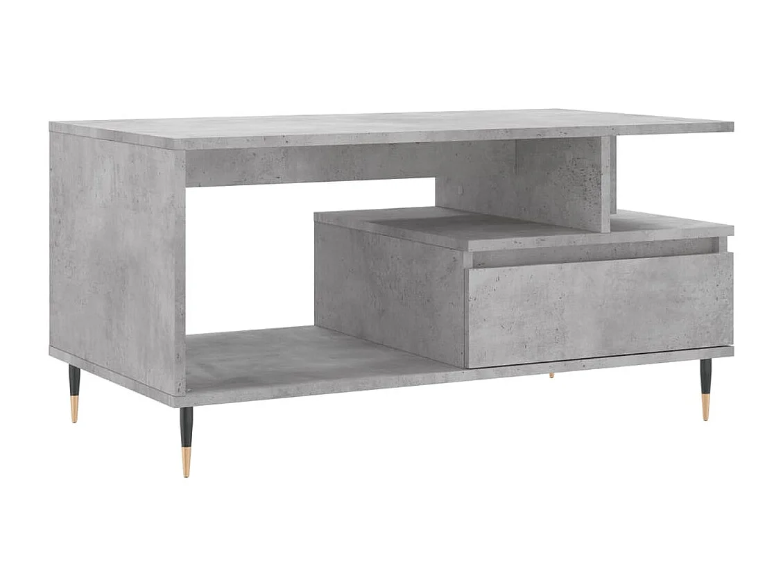 Table basse Gris béton 90x49x45 Bois d'ingénierie