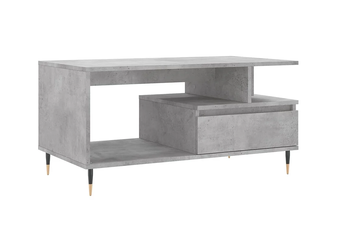 Table basse Gris béton 90x49x45 Bois d'ingénierie