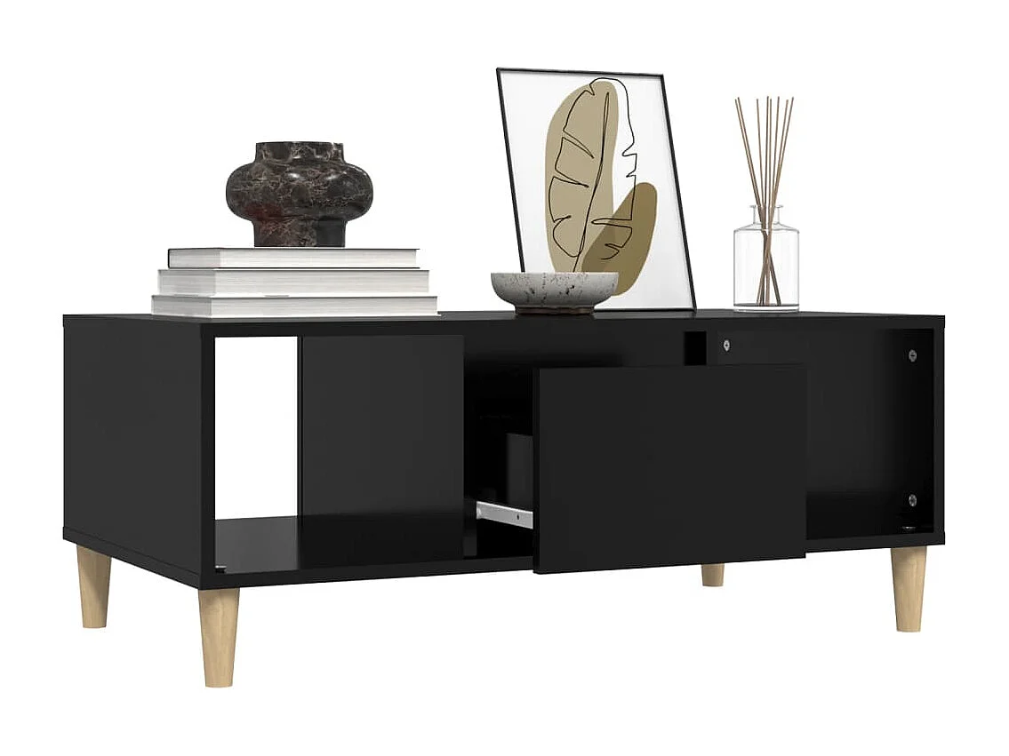 Table basse Noir 90x50x36,5 Bois d'ingénierie