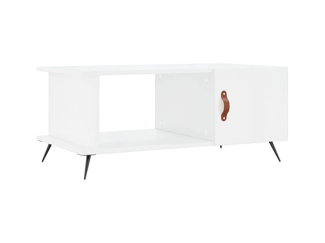 Table basse Blanc brillant 90x50x40 Bois d'ingénierie