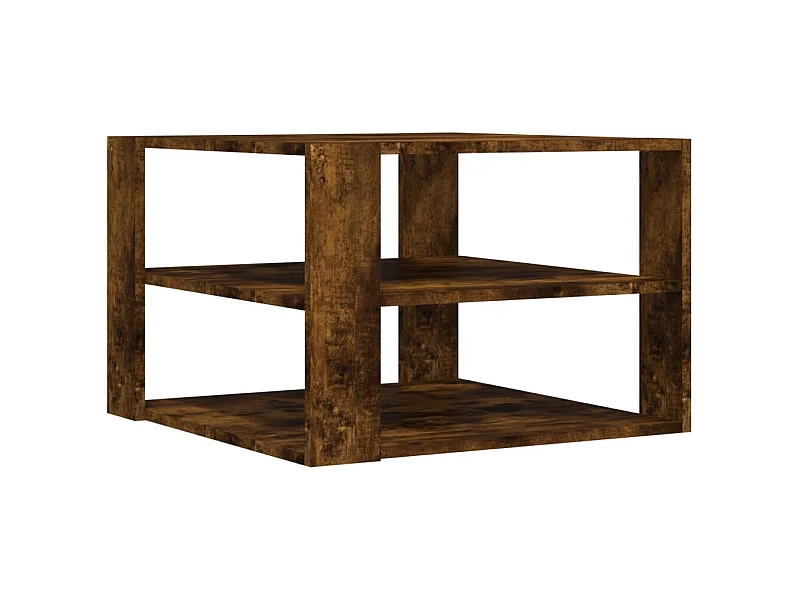 Table basse chêne fumé 59,5x59,5x40 bois d'ingénierie