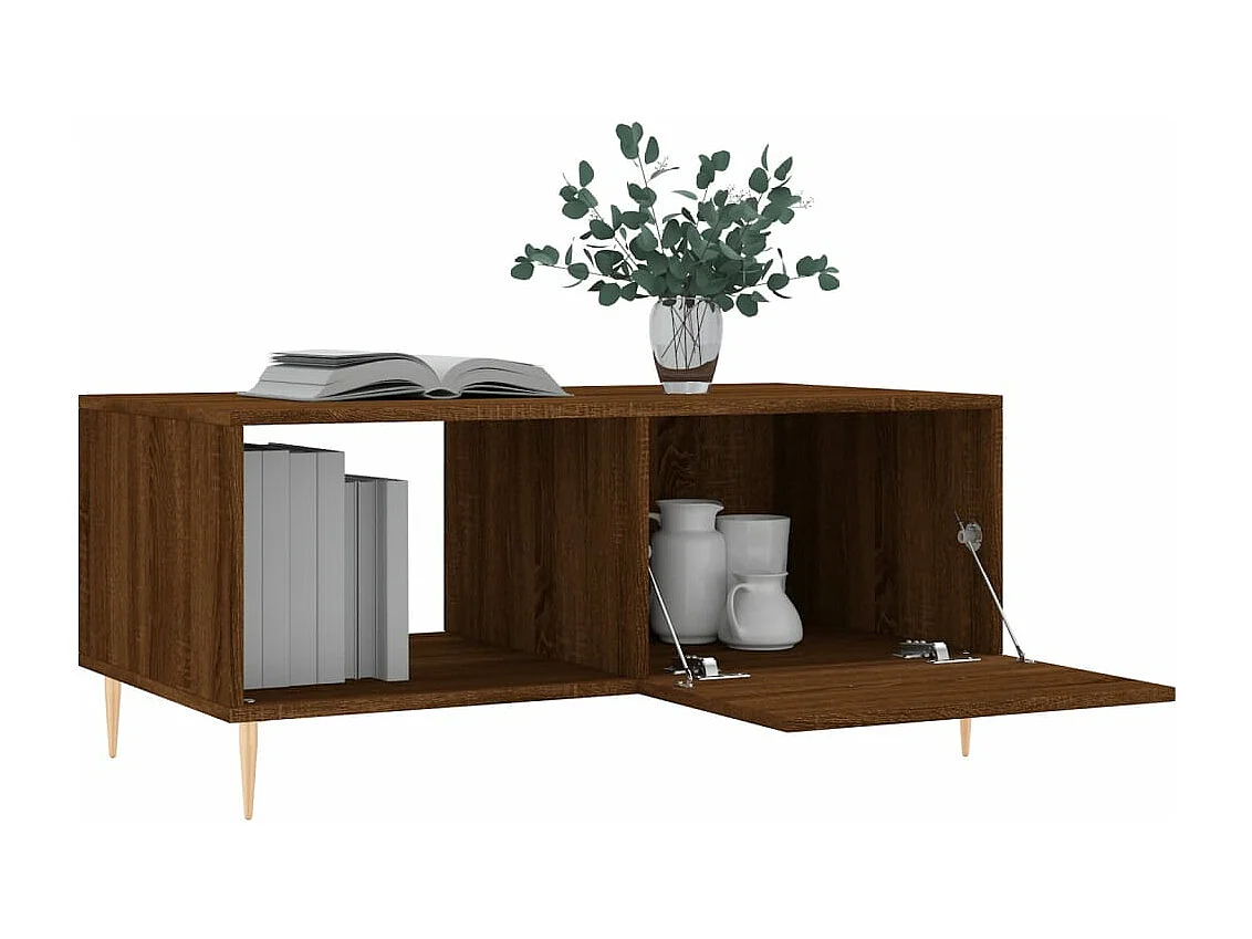 Table basse chêne marron 90x50x40 bois d'ingénierie