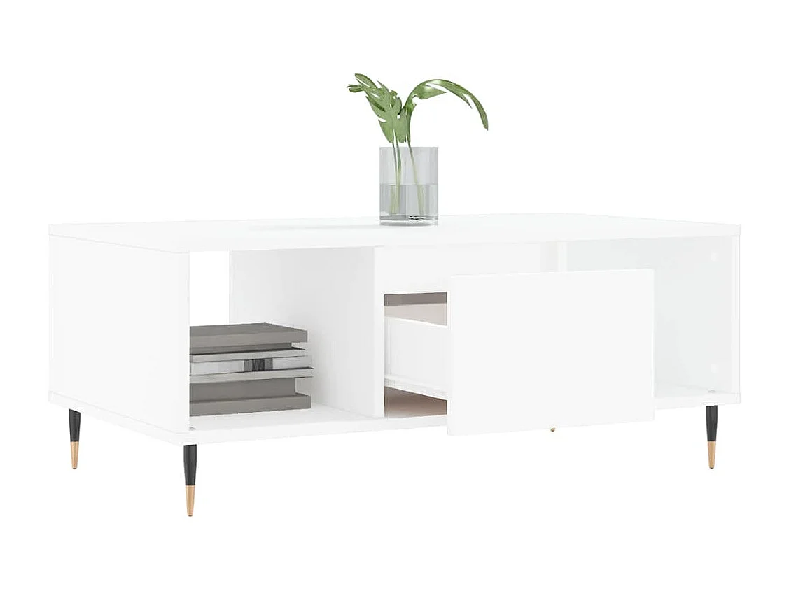 Table basse Blanc 90x50x36,5 Bois d'ingénierie