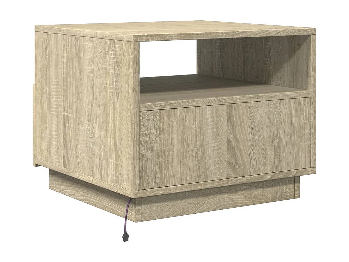 Table basse avec lumières LED chêne sonoma 50x49x40