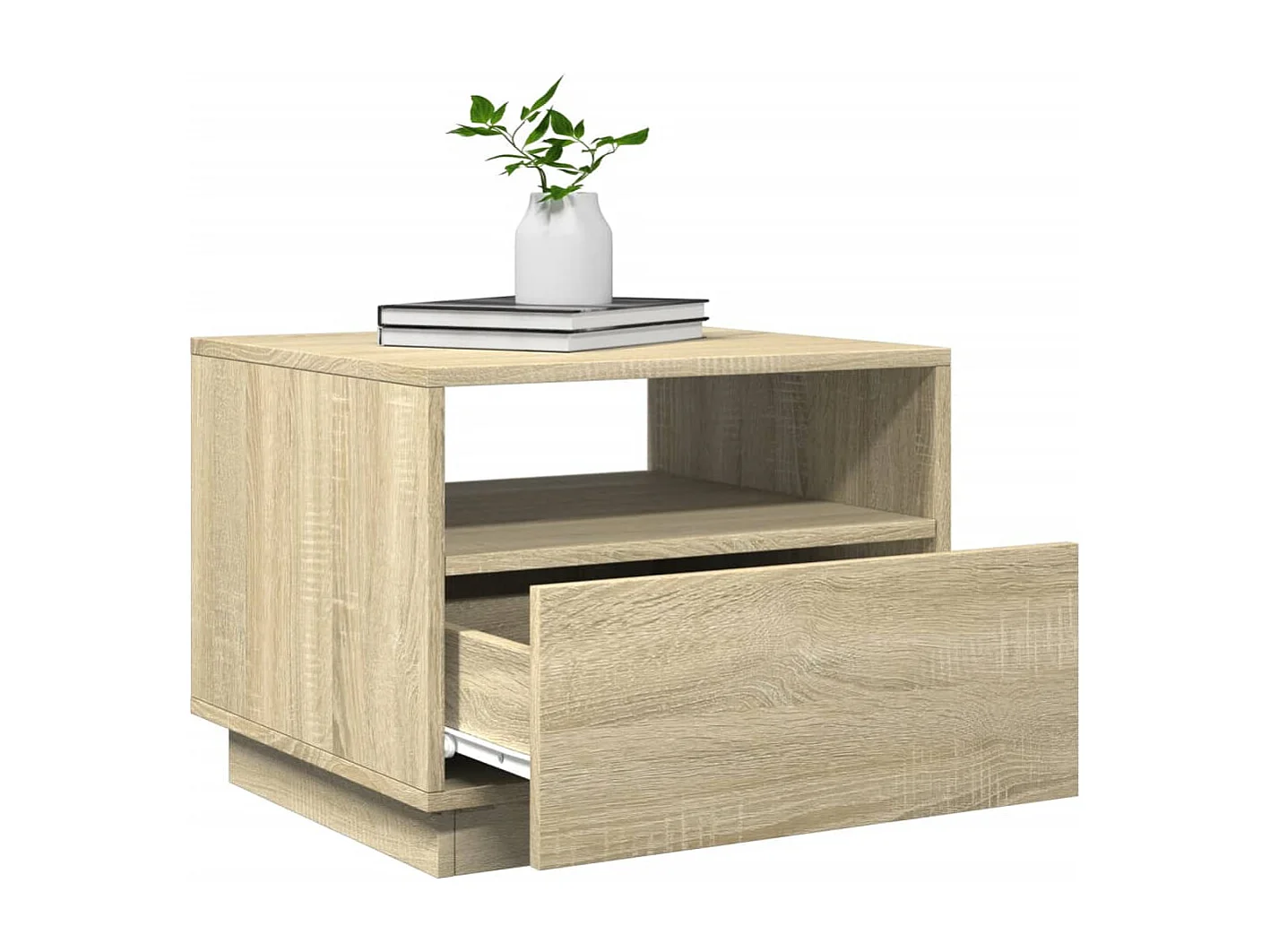 Table basse avec lumières LED chêne sonoma 50x49x40