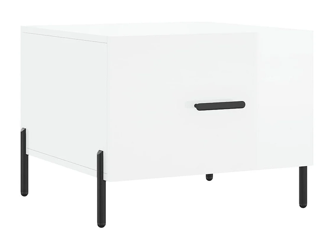 Tables basses 2 pcs blanc brillant 50x50x40 bois d'ingénierie