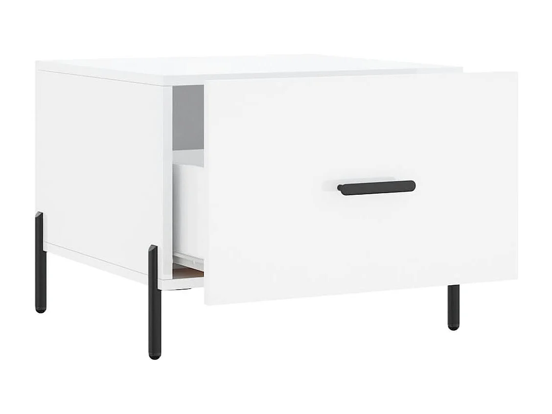 Tables basses 2 pcs blanc brillant 50x50x40 bois d'ingénierie