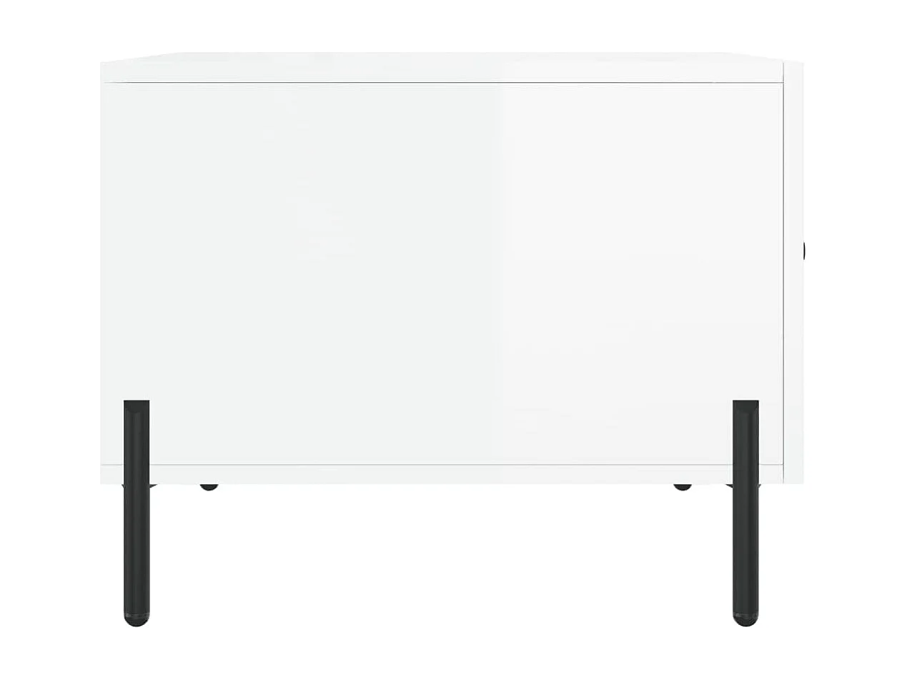 Tables basses 2 pcs blanc brillant 50x50x40 bois d'ingénierie